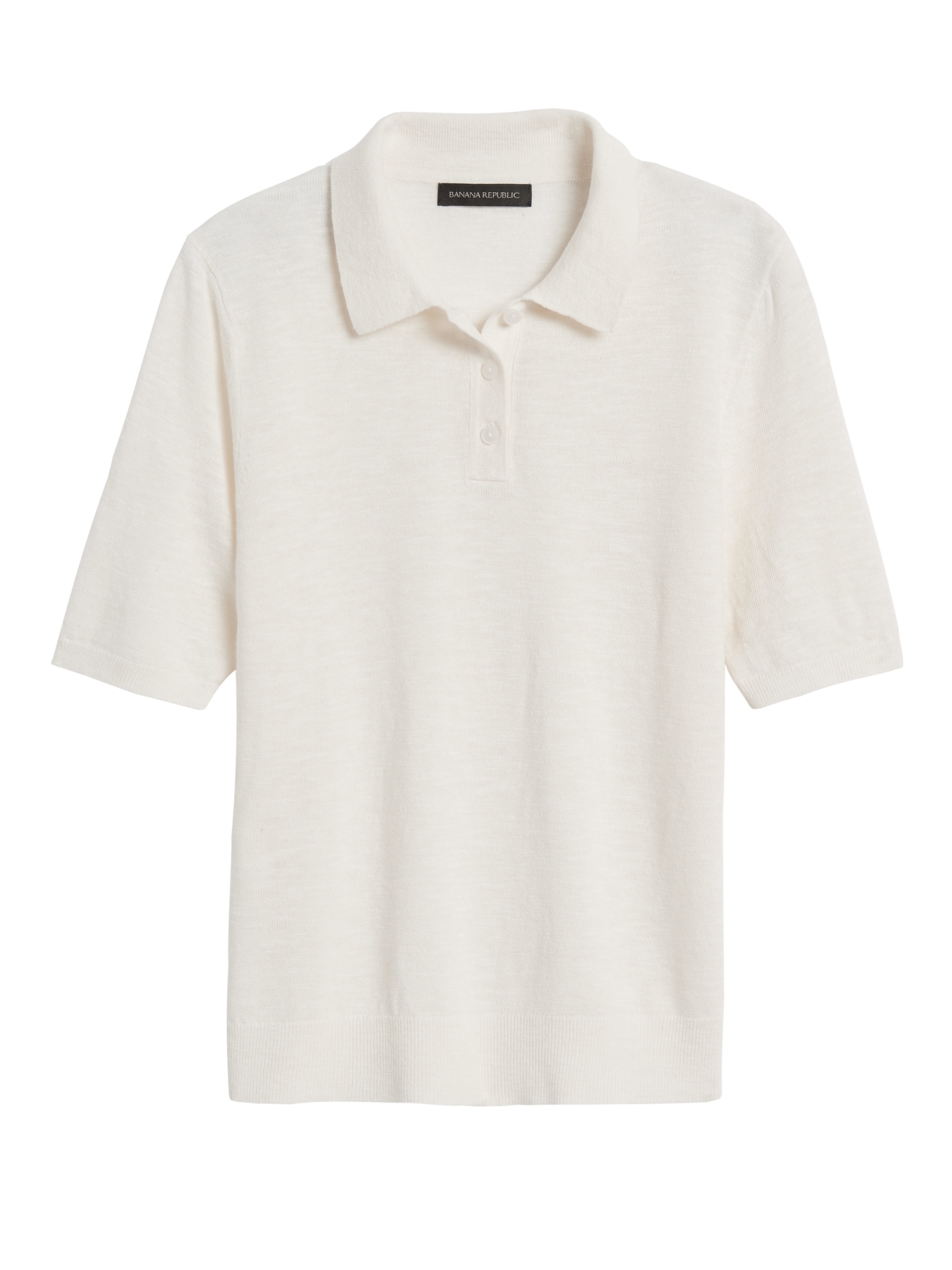 Petite Linen-Blend Sweater Polo | Banana Republic