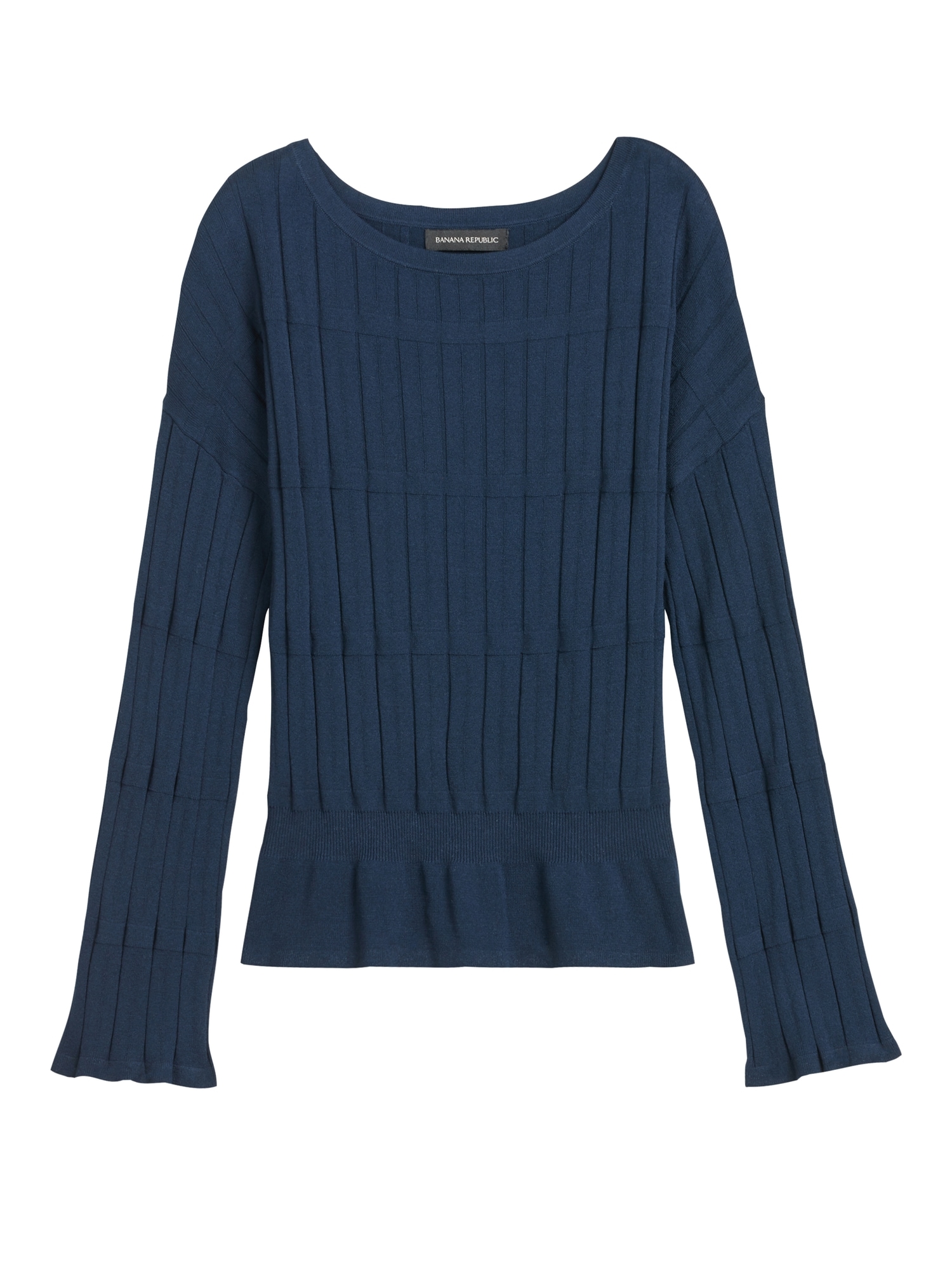 Bell-Sleeve Cropped Sweater Top