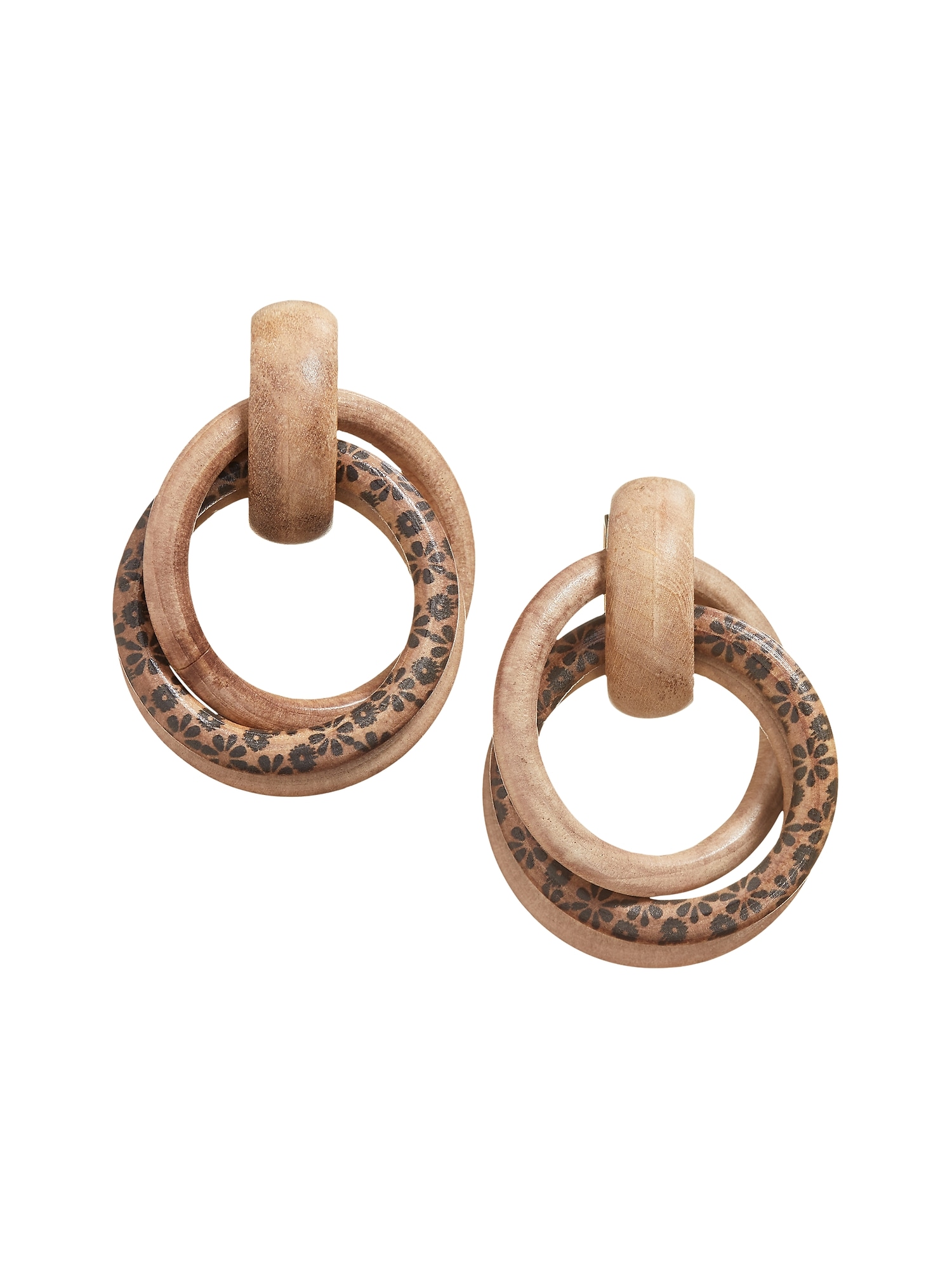 Wood Multi Hoop Earrings