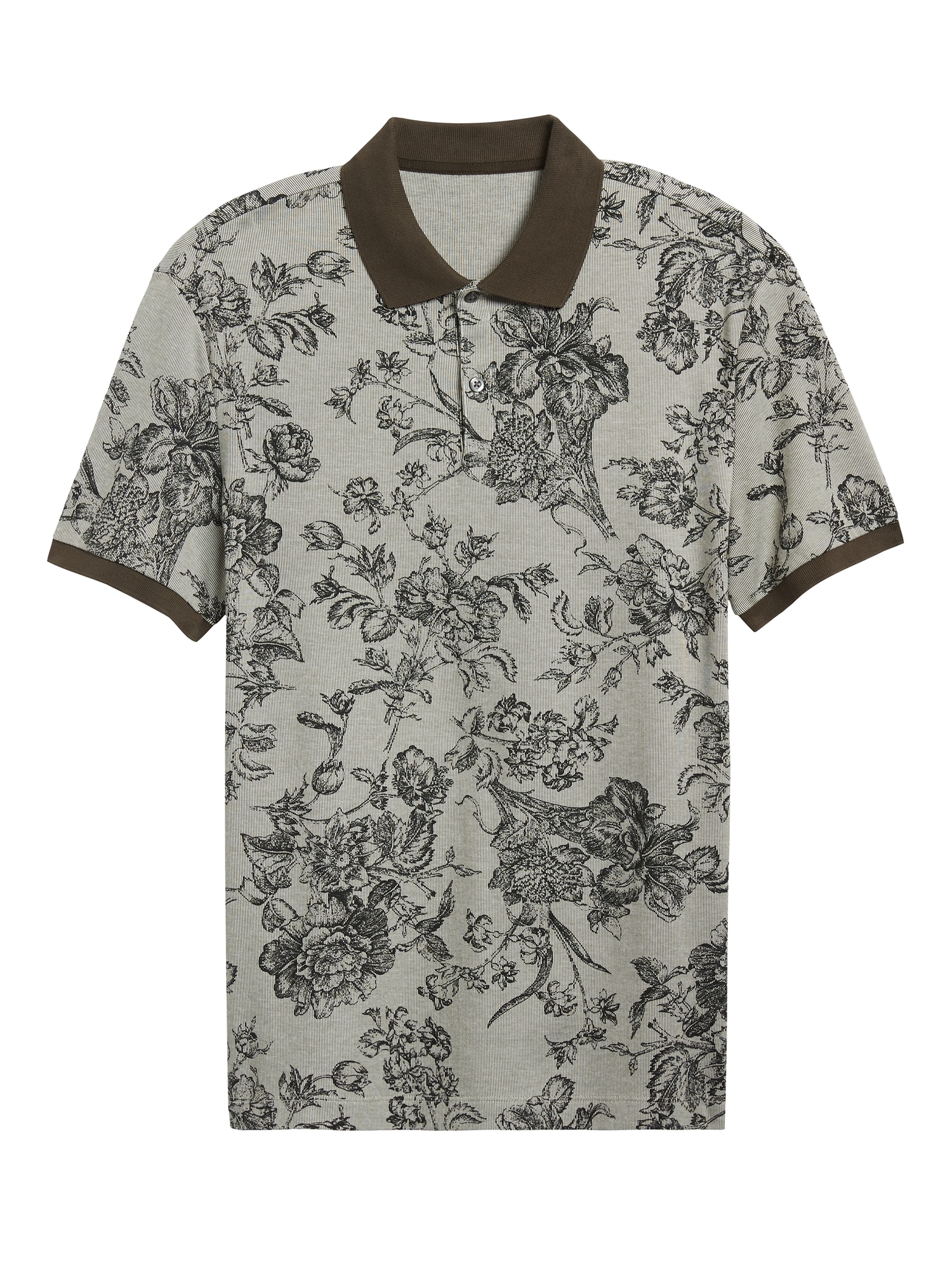 Luxury-Touch Floral Polo | Banana Republic