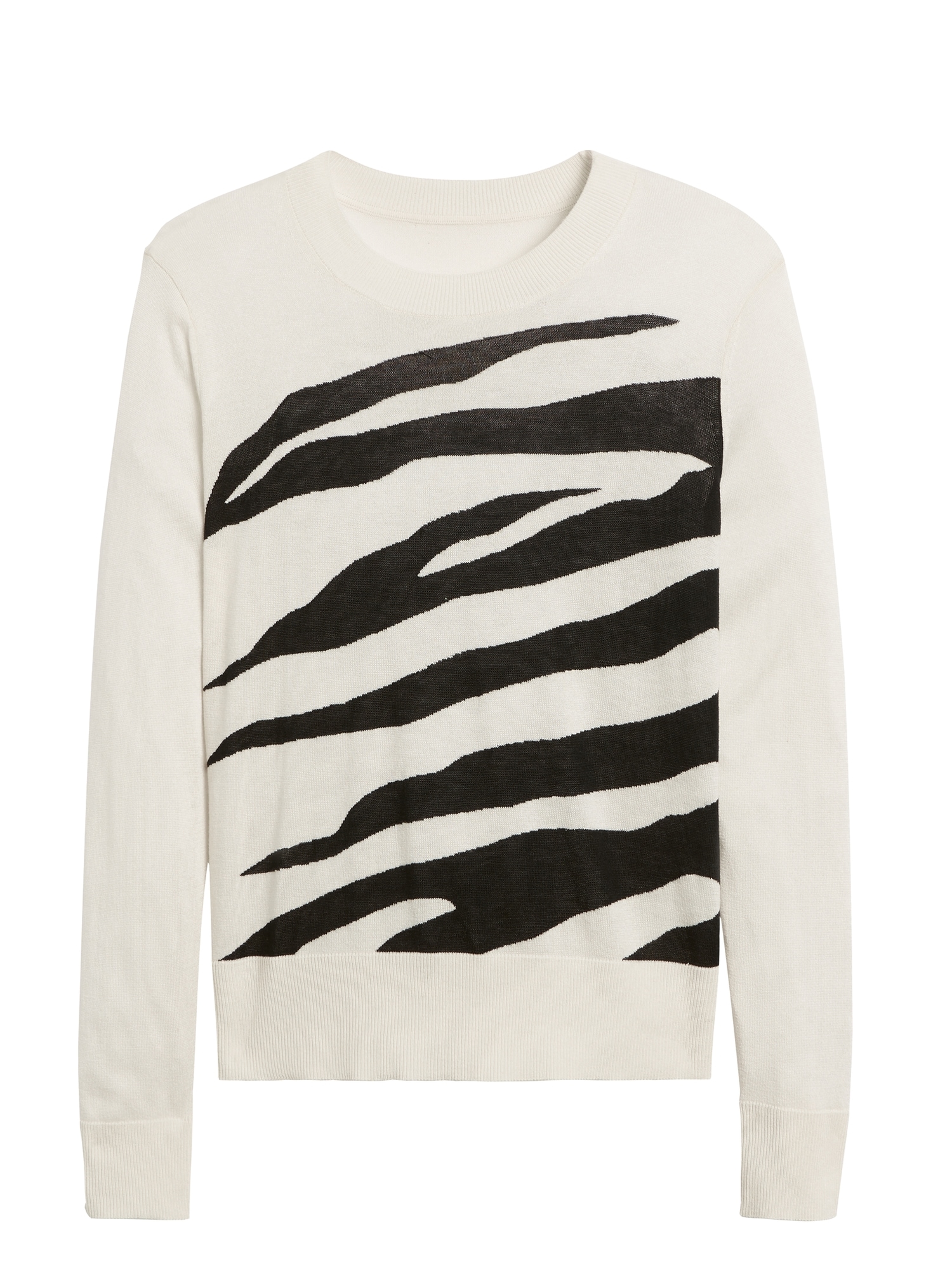Silk Cashmere Relaxed Zebra Sweater | Banana Republic