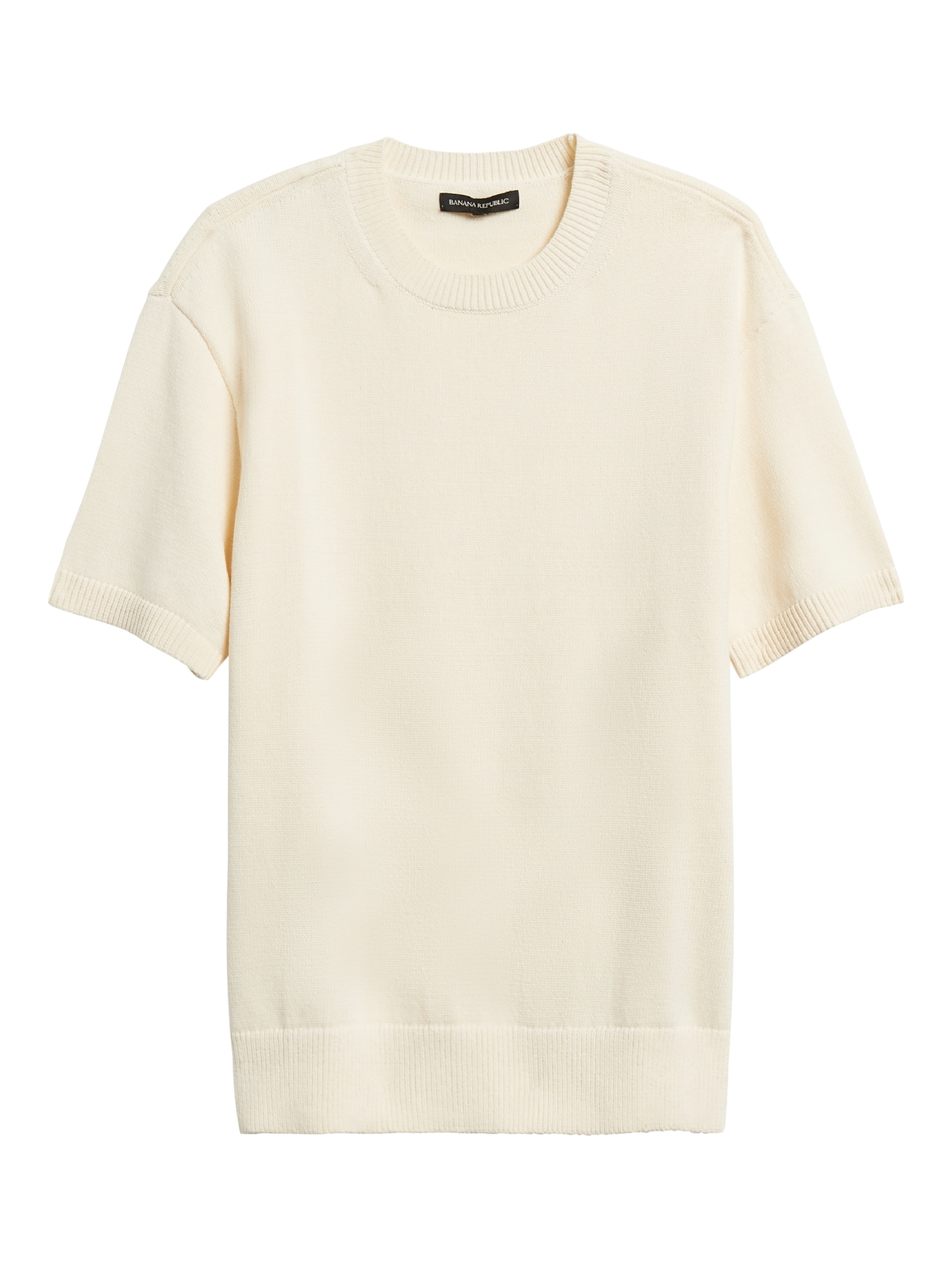 Cotton-Blend Short-Sleeve Sweater