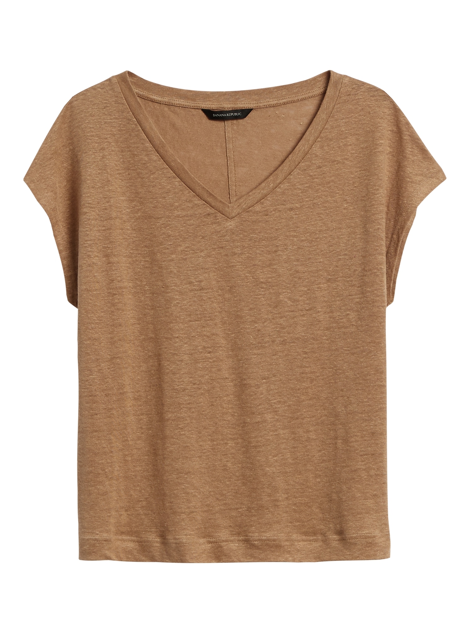 Linen Boxy Cropped T-Shirt