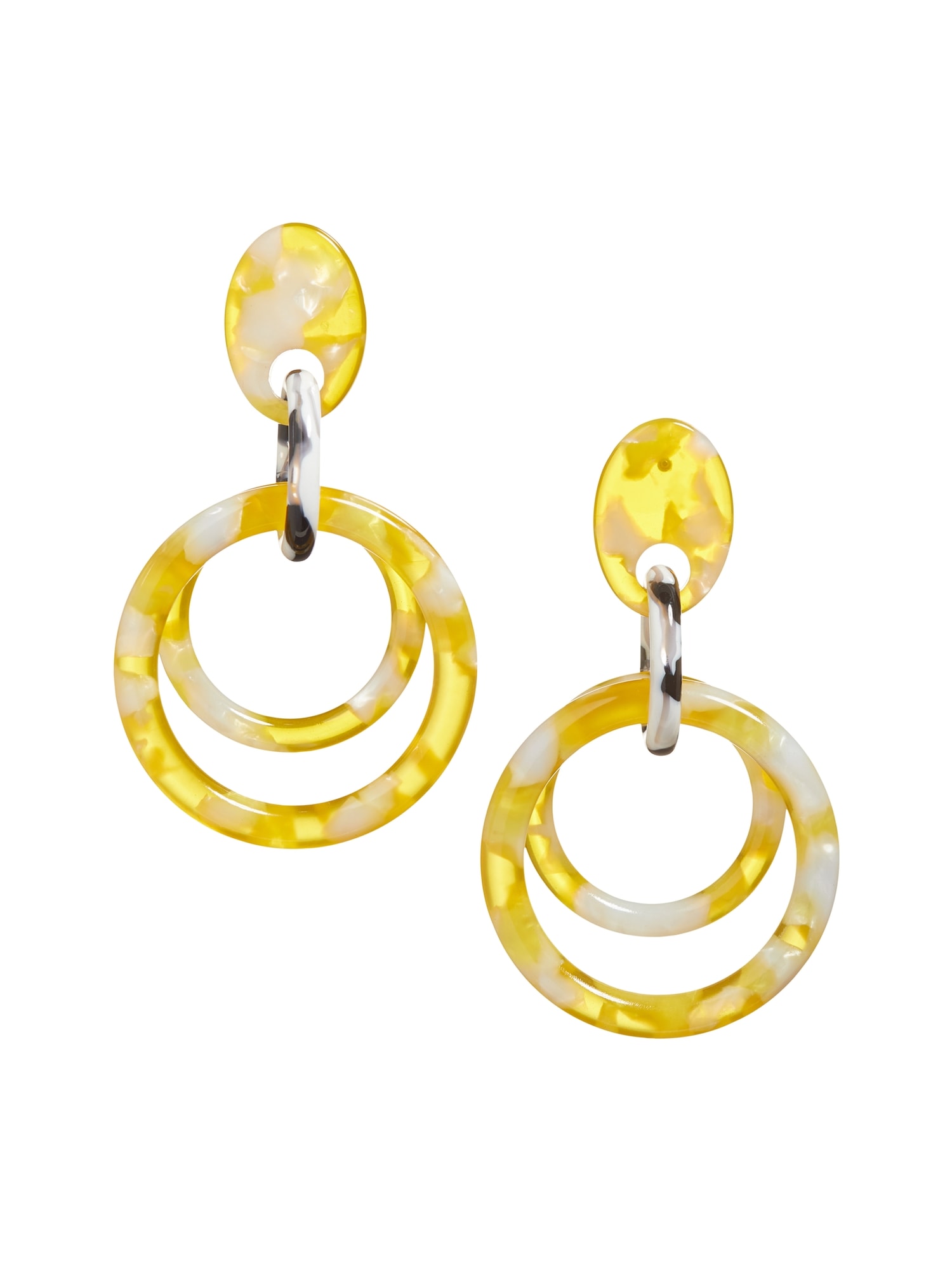 Yellow Orbital Hoop Earrings