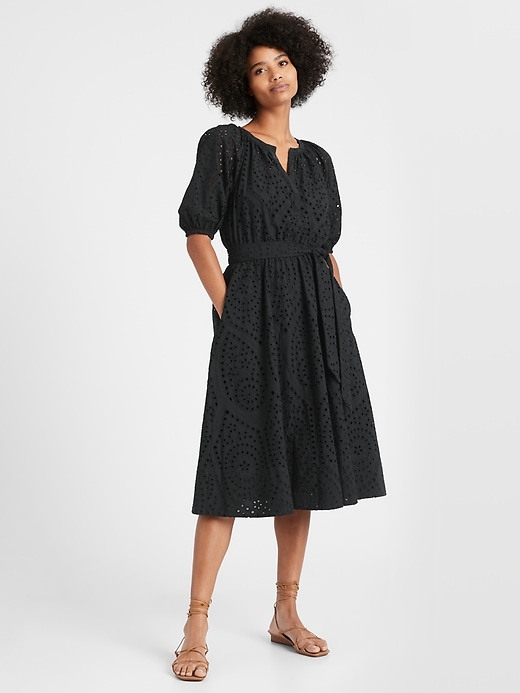 Eyelet Midi Dress Banana Republic