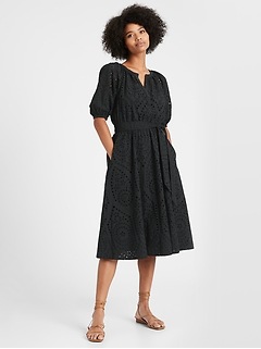 banana republic eyelet midi dress