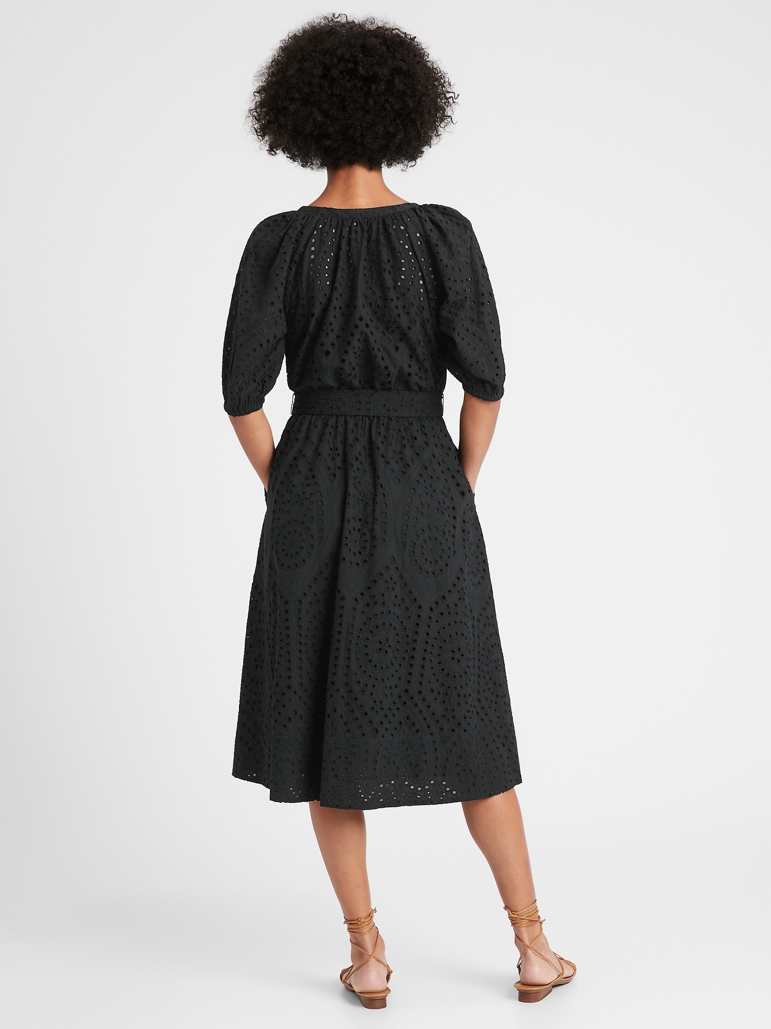 banana republic eyelet midi dress