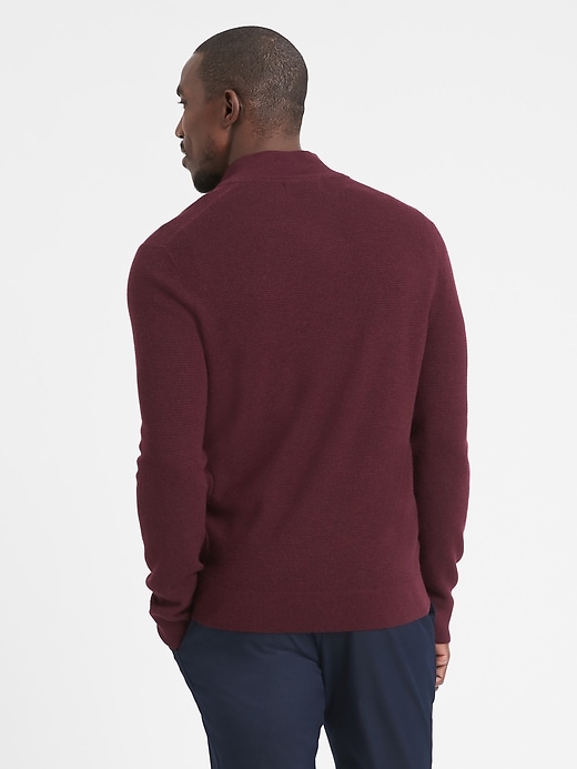 Merino WaffleKnit HalfZip Sweater Banana Republic