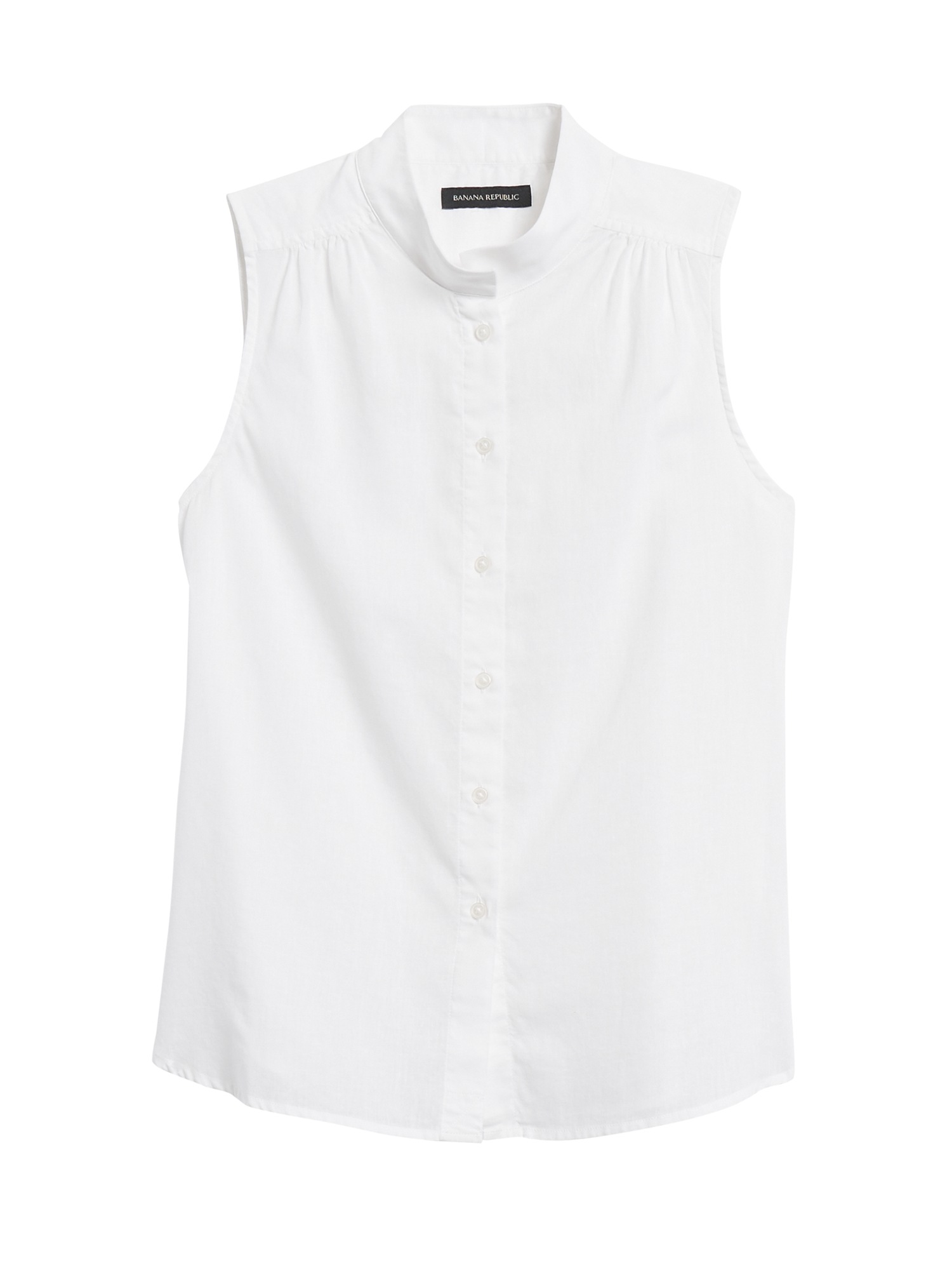 Petite Cotton-Linen Sleeveless Shirt | Banana Republic