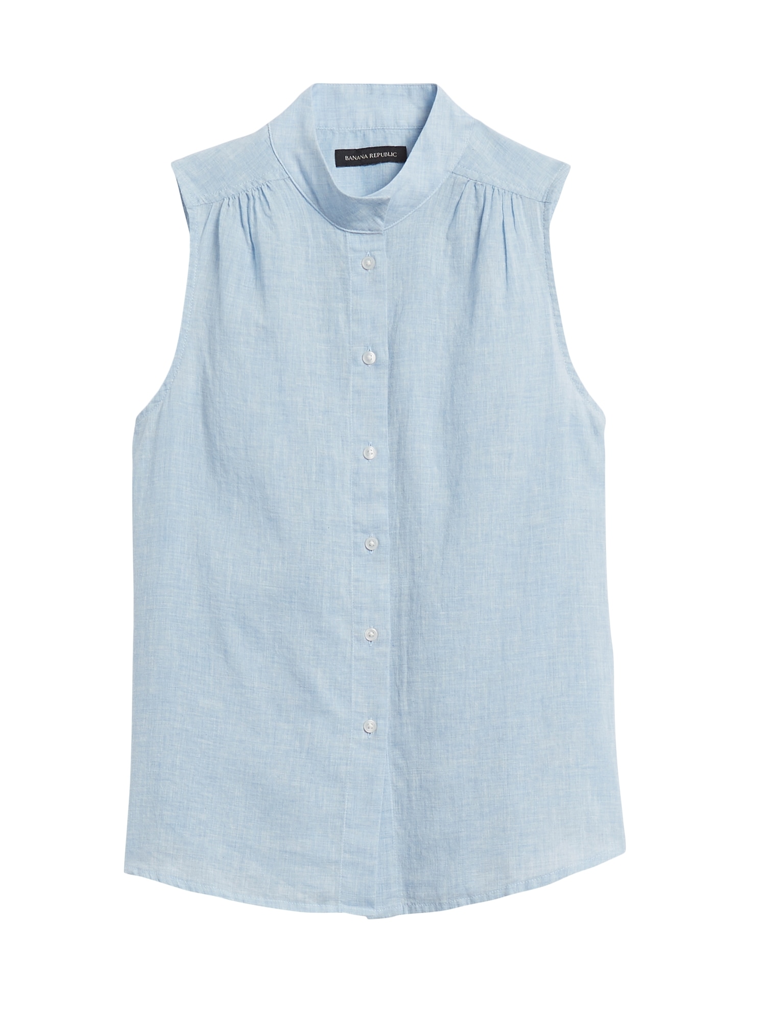 Petite Cotton-Linen Sleeveless Shirt