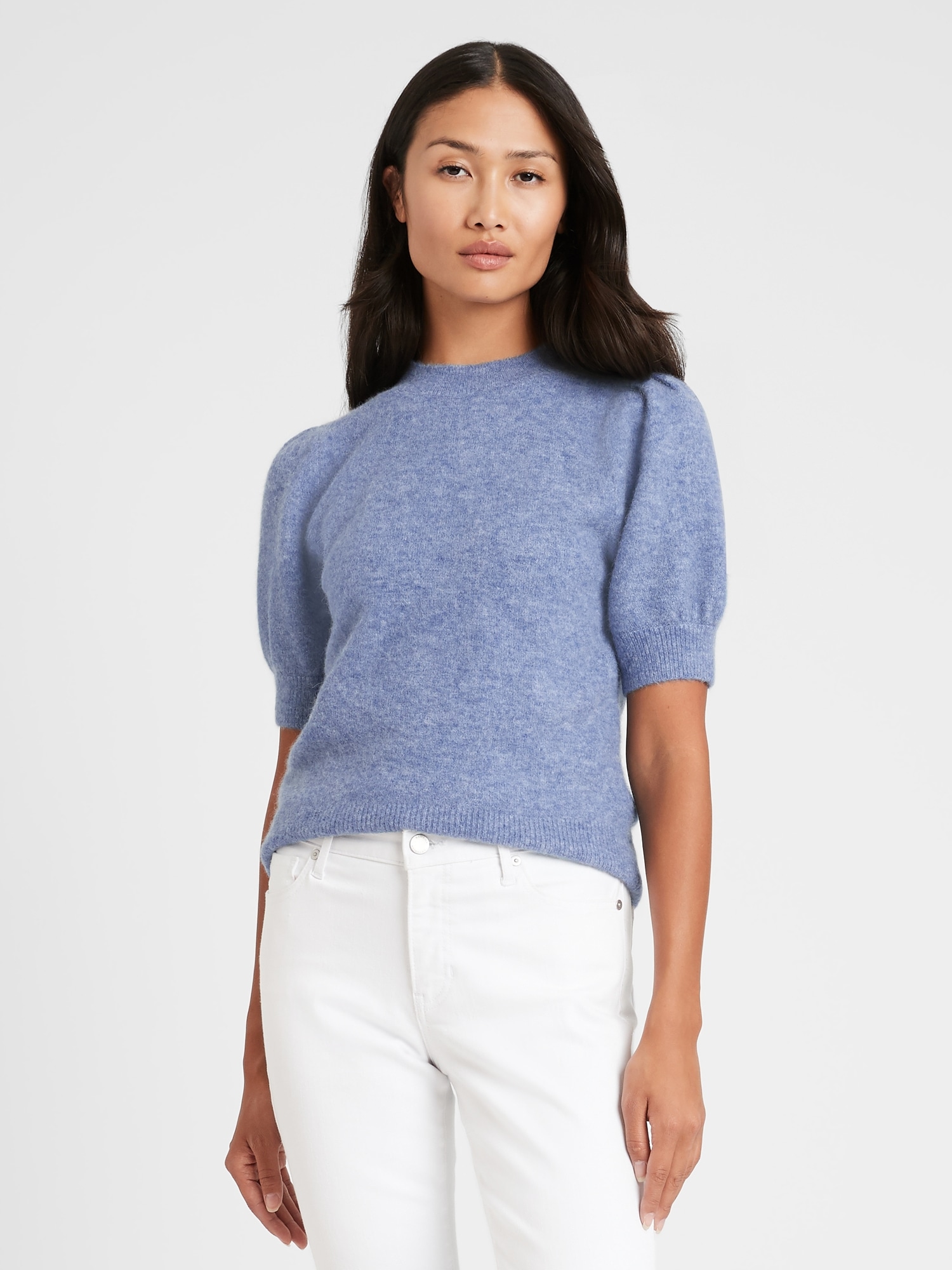 Puff-Sleeve Sweater Top