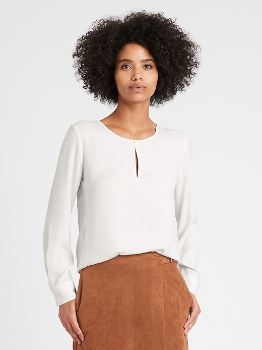 keyhole blouse white