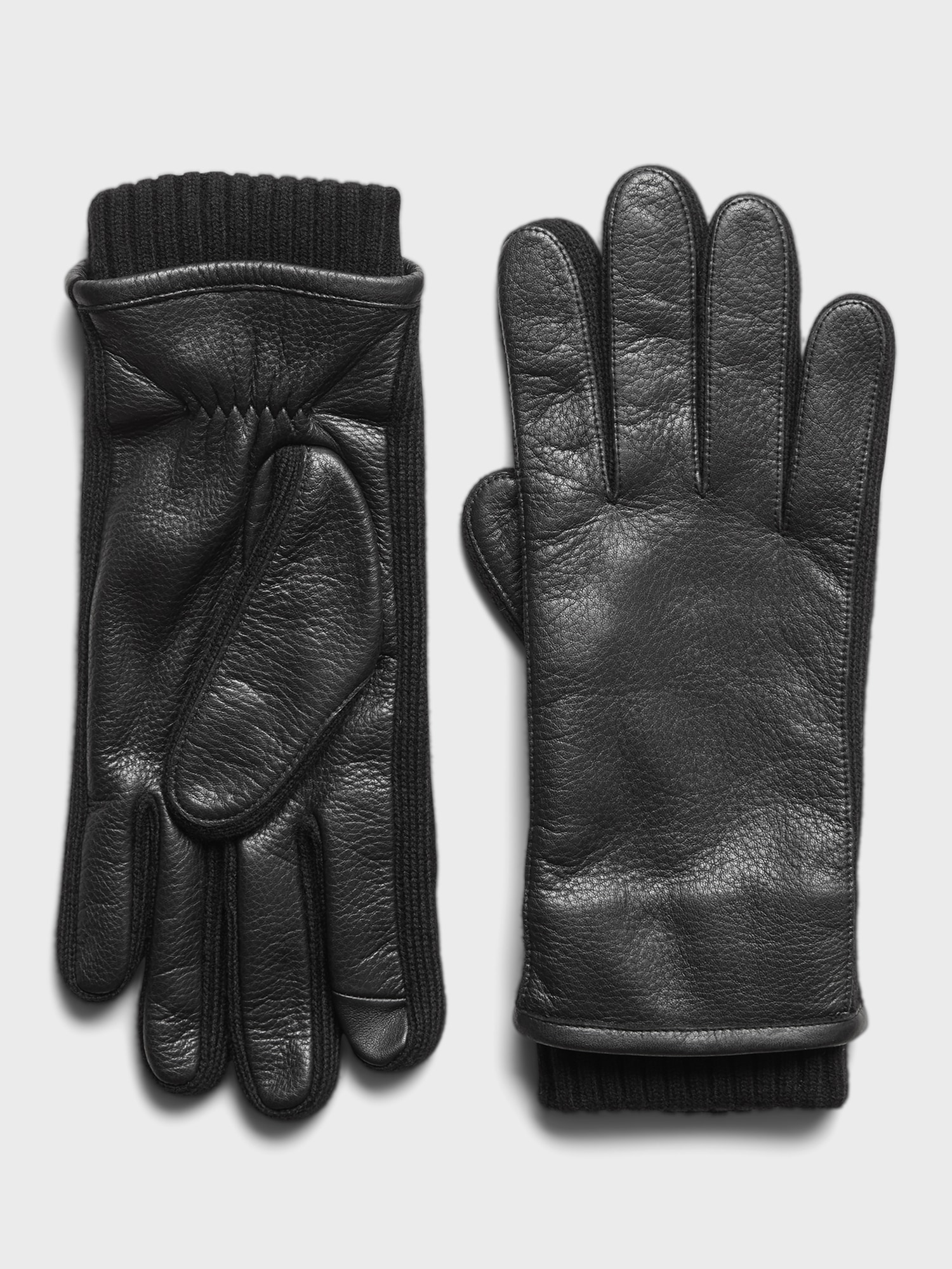 Leather & Merino-Blend Gloves