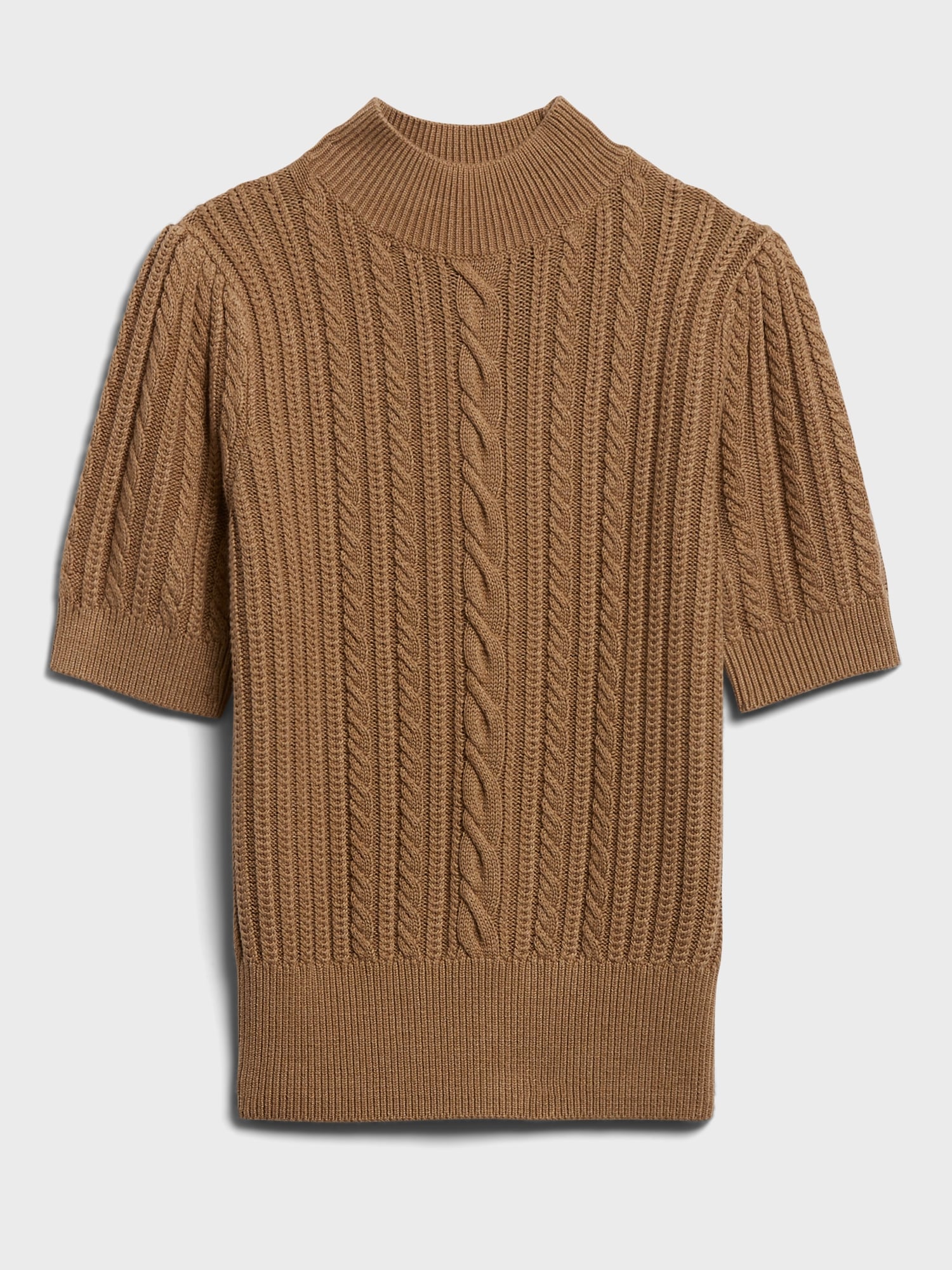 Petite ShortSleeve CableKnit Sweater Banana Republic