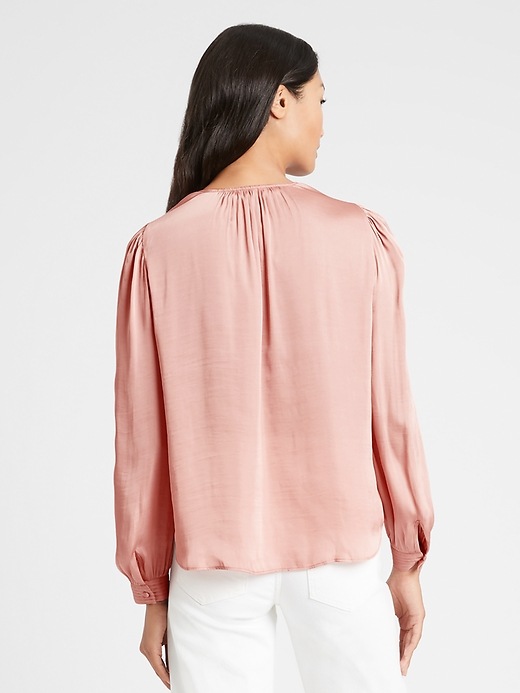 tight satin blouse
