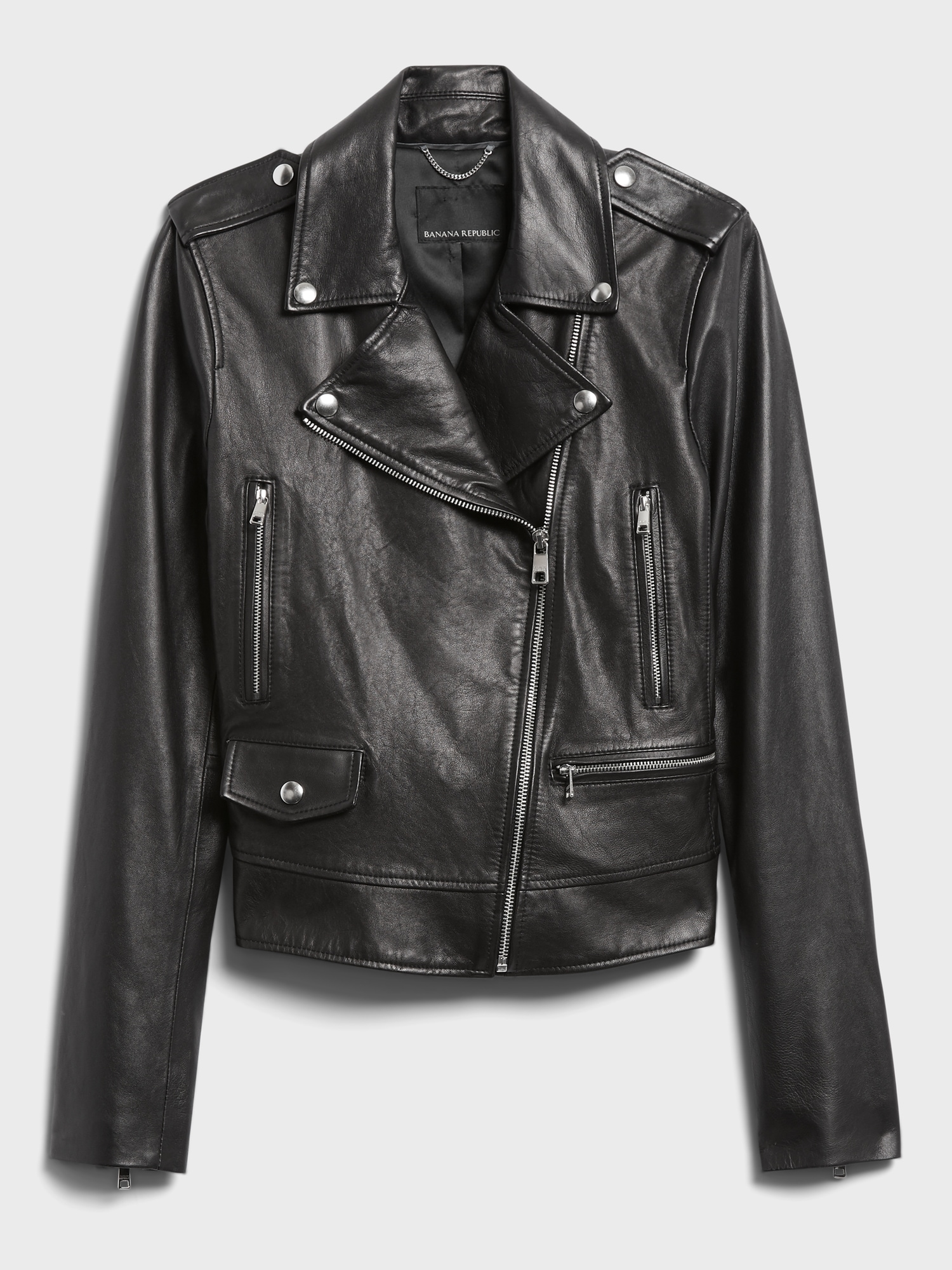Classic Leather Moto Jacket | Banana Republic