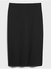 Washable Italian Wool-Blend Pencil Skirt with Side Slit