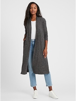 Ribbed Lightweight Duster Cardigan