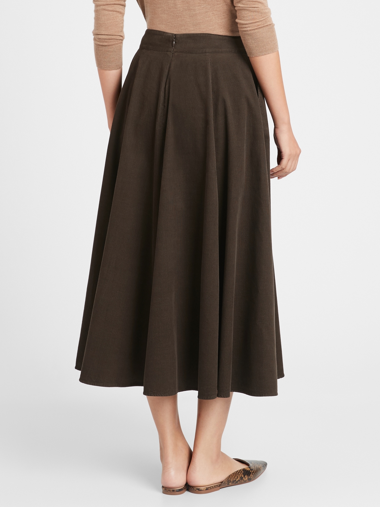 Corduroy Midi Skirt | Banana Republic