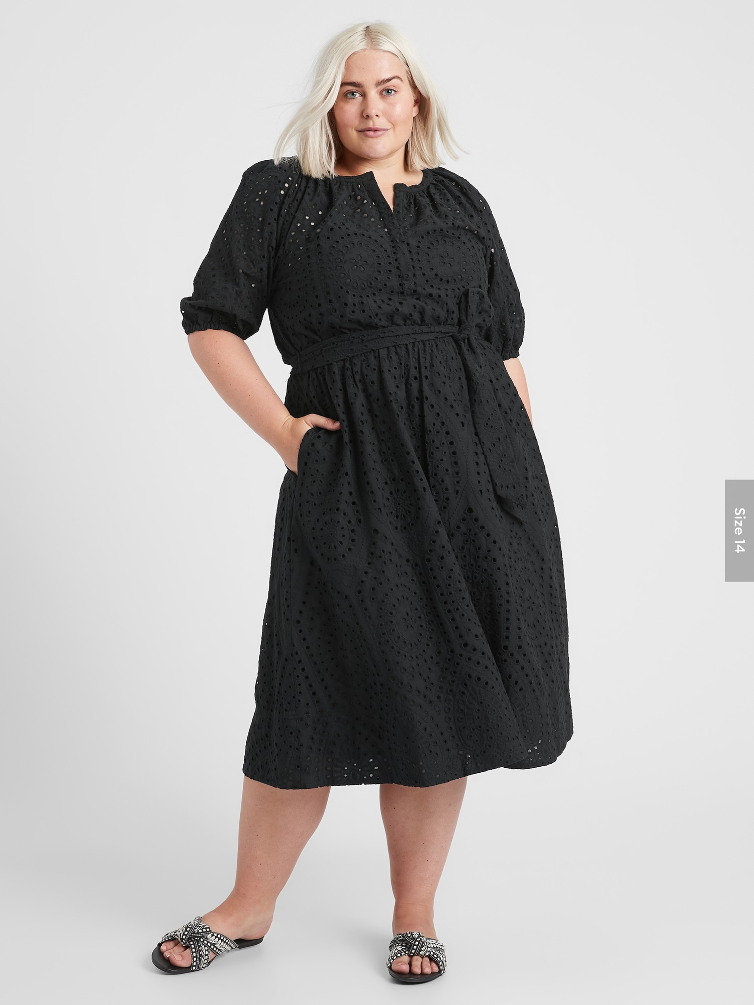 banana republic eyelet midi dress