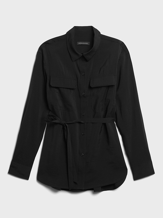 Image number 4 showing, Belted Utility High-Low Shirt