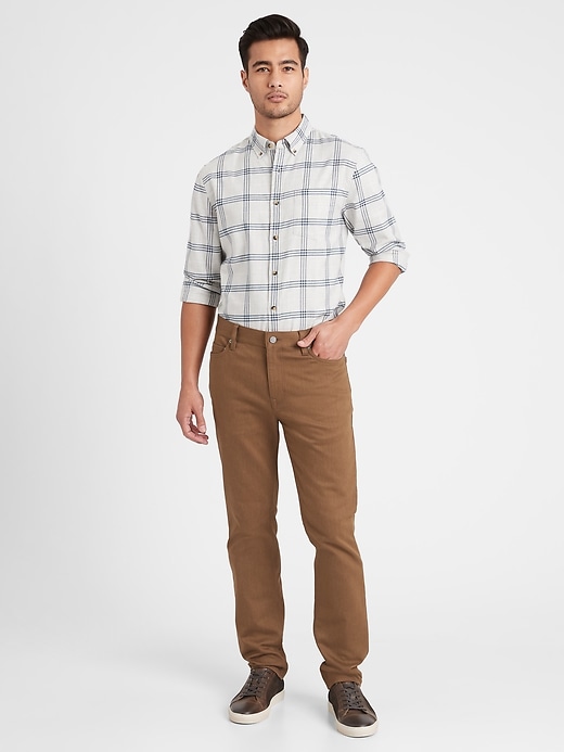 athletic tapered heathered traveler pant