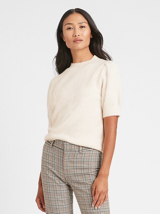 Puff-Sleeve Sweater Top