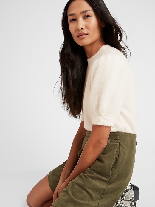 Puff-Sleeve Sweater Top