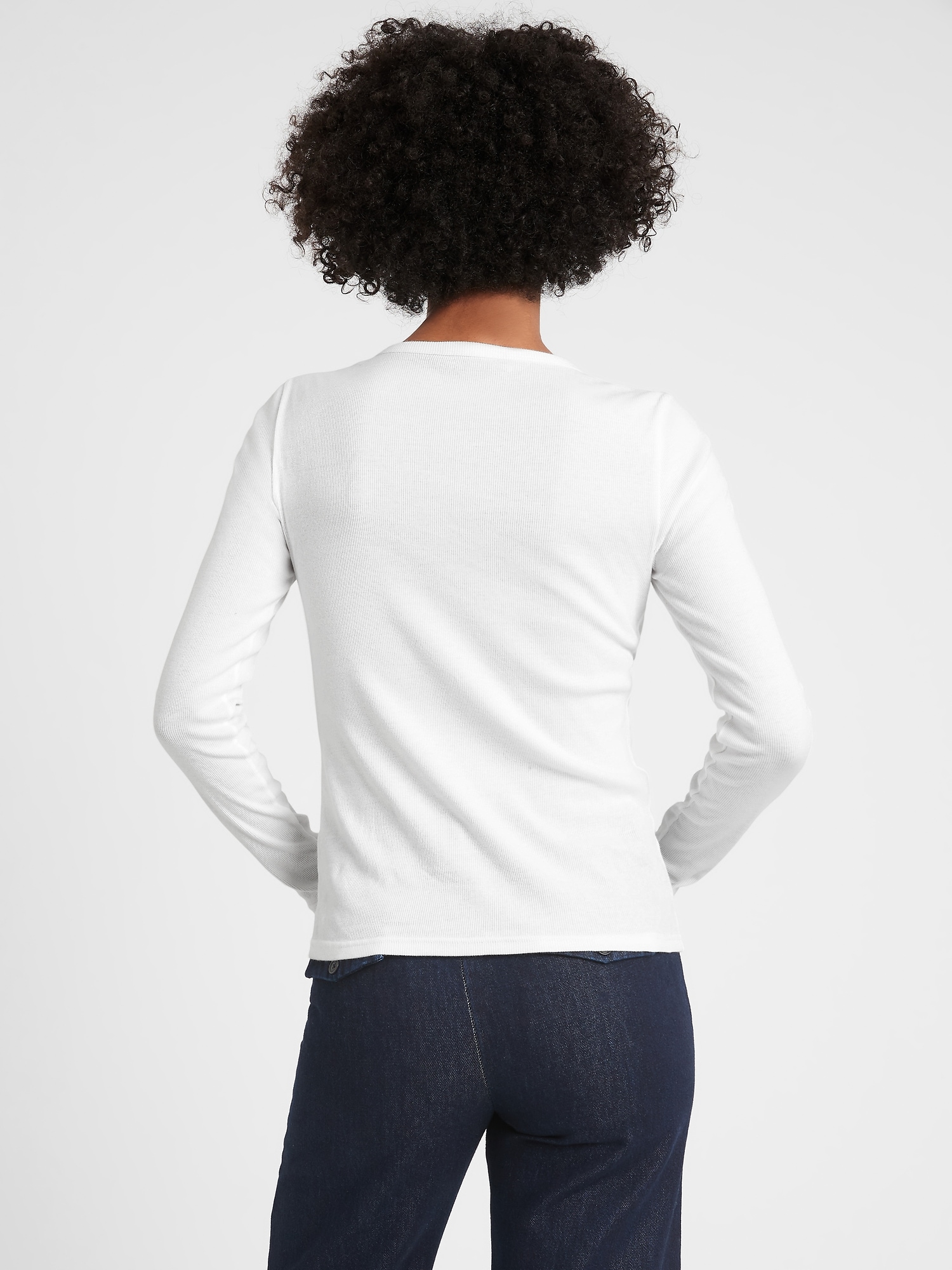 Petite Fitted Ribbed Long-Sleeve T-Shirt