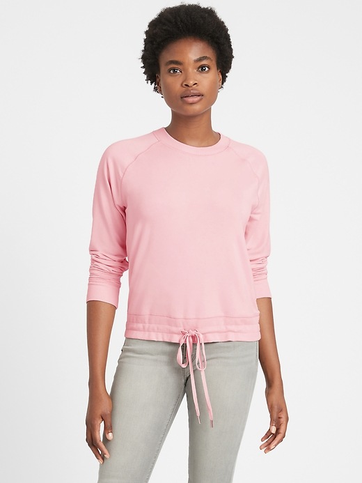 Drawstring hem sweatshirt sale