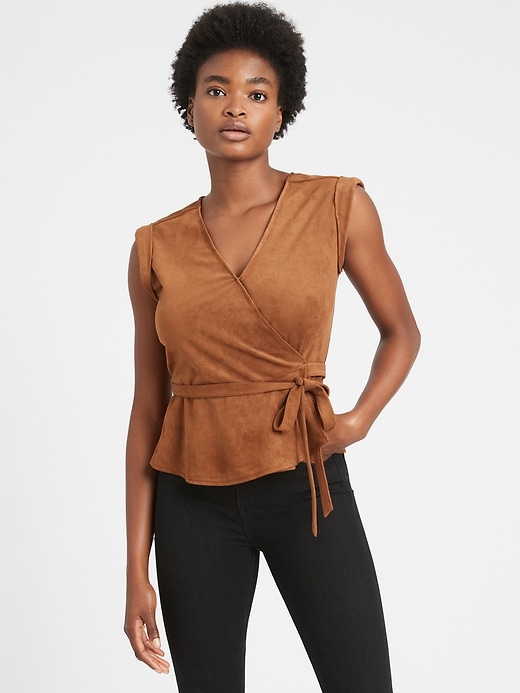 Brandnew outlet Banana Republic Women's Vegan Suede Wrap,Petite 12