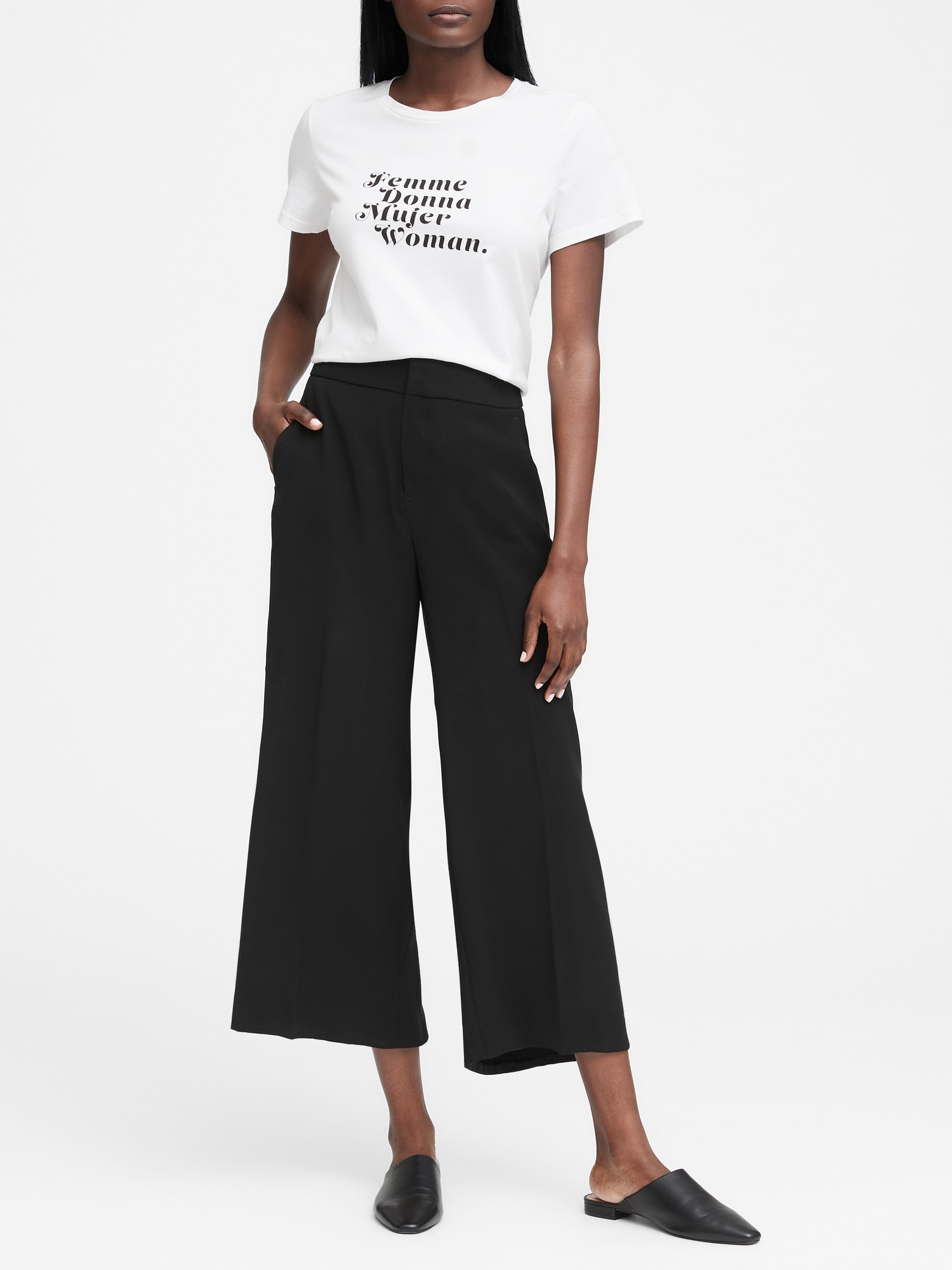 High-Rise Wide-Leg Cropped Pant