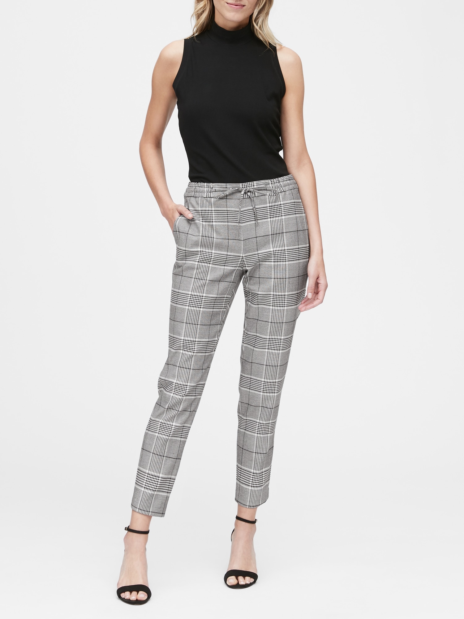 Hayden Tapered-Fit Plaid Ankle Pant