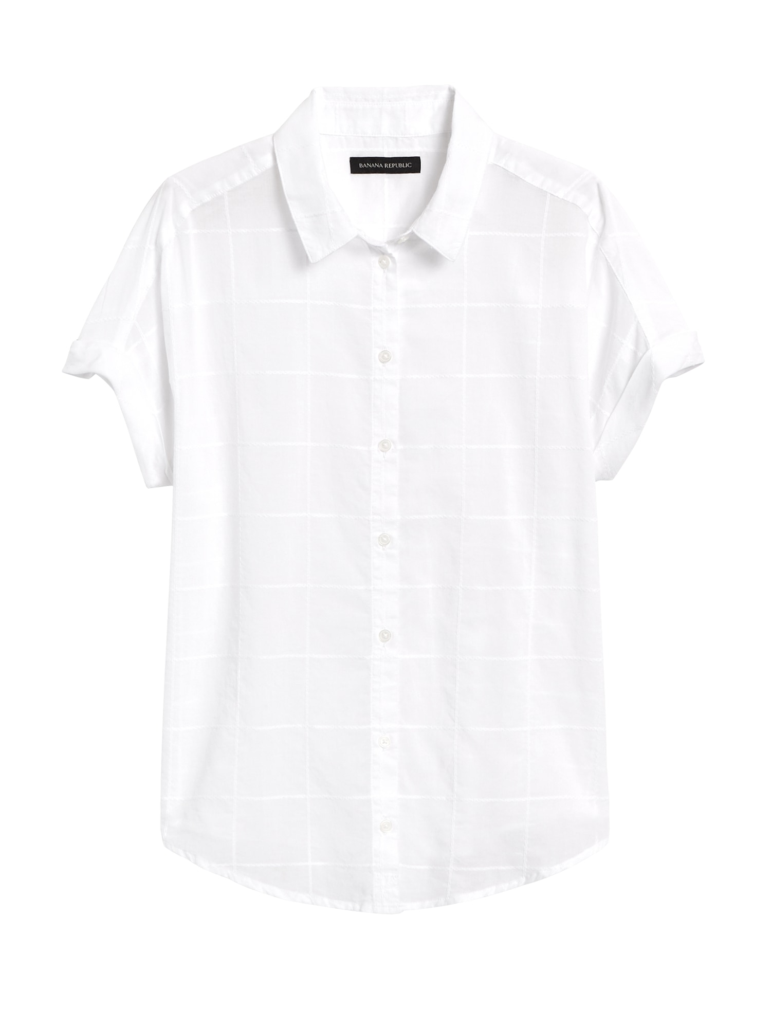 Cotton Gauze Roll-Cuff Shirt