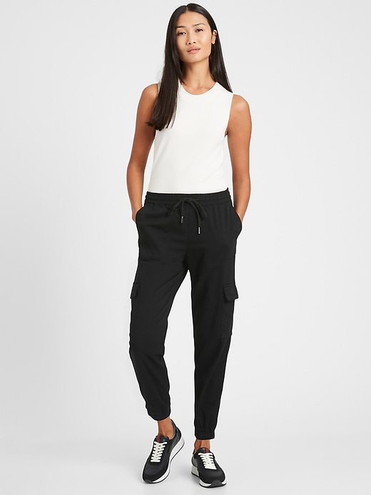 Petite Twill Utility Jogger