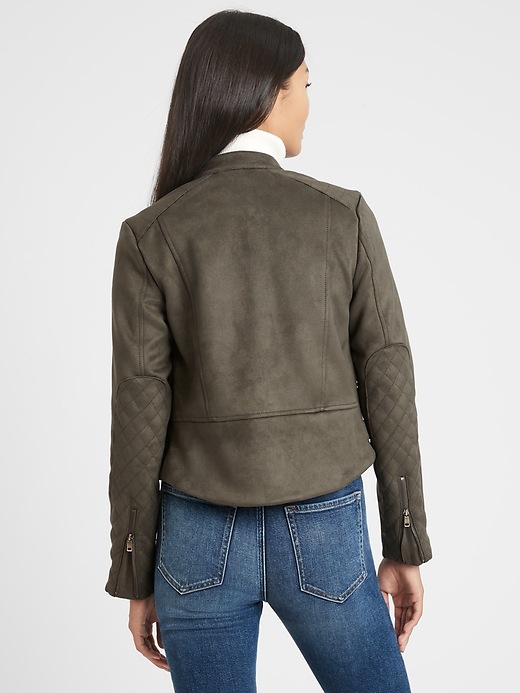 Banana republic vegan suede moto jacket best sale