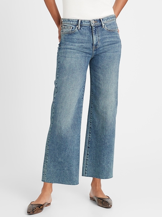 Petite High-Rise Wide-Leg Cropped Jean