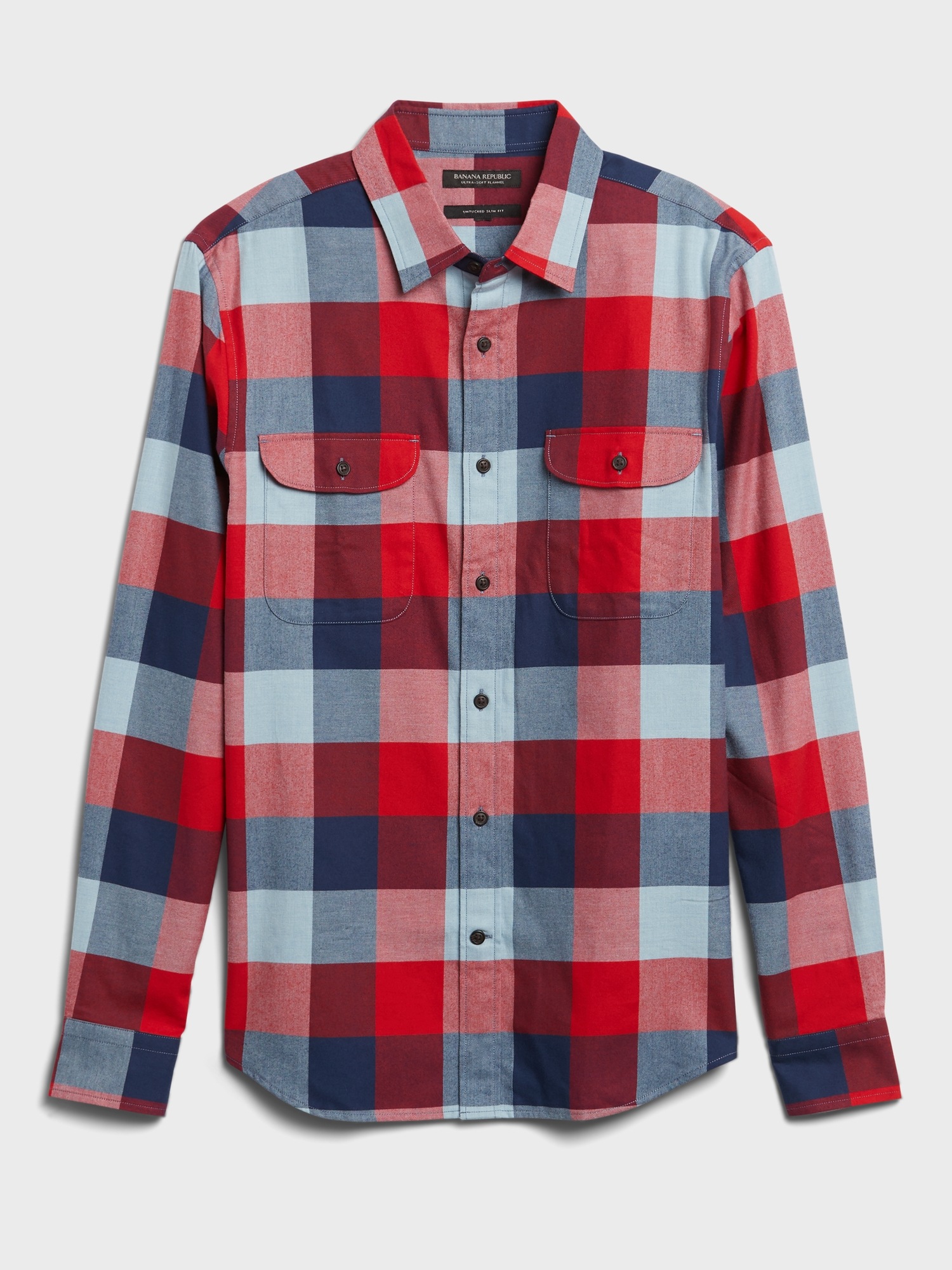 slim fit red flannel