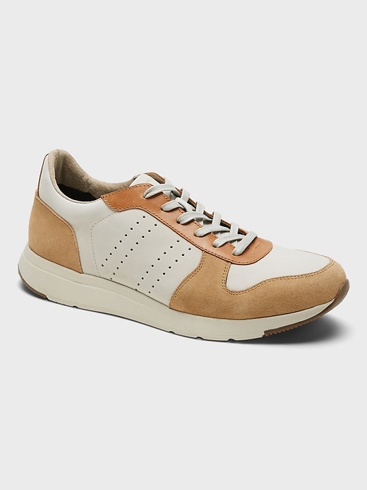 Banana Republic Whit Leather Trainer Sneaker. 1