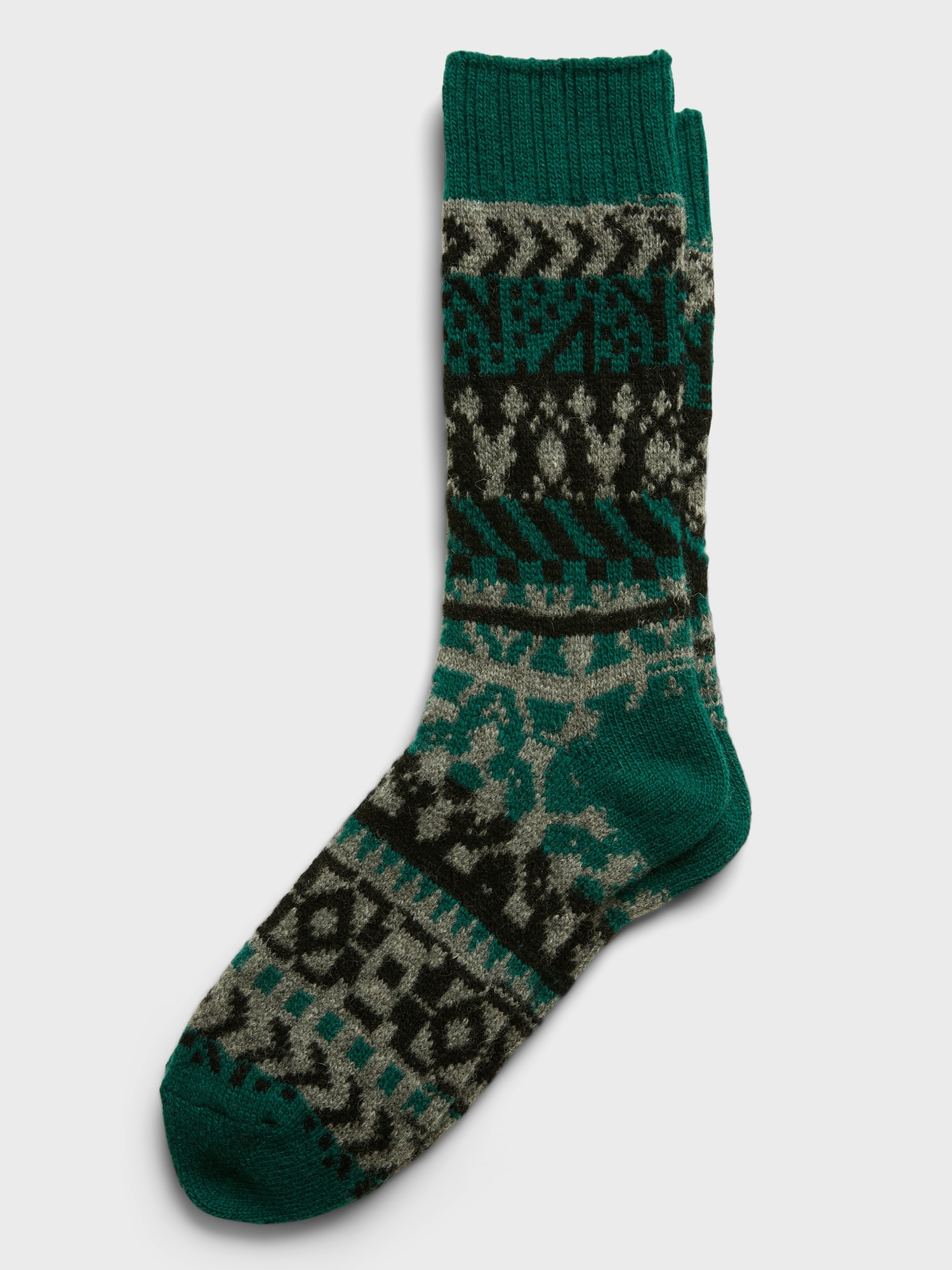 Fair Isle Wool-Blend Boot Sock