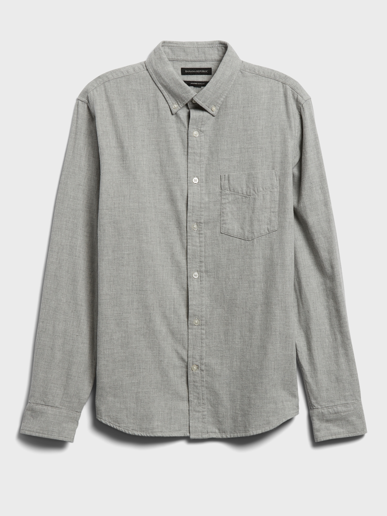 Untucked Slim-Fit Double-Weave Shirt | Banana Republic