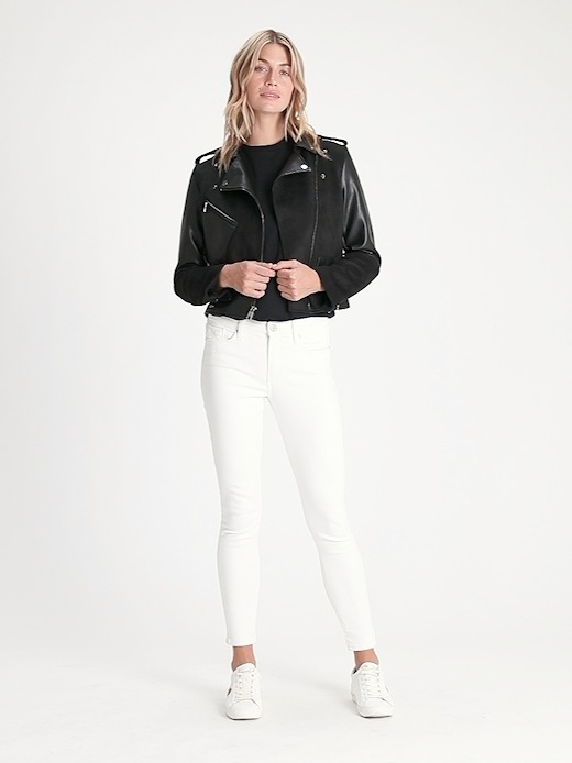 Vegan leather moto deals jacket banana republic