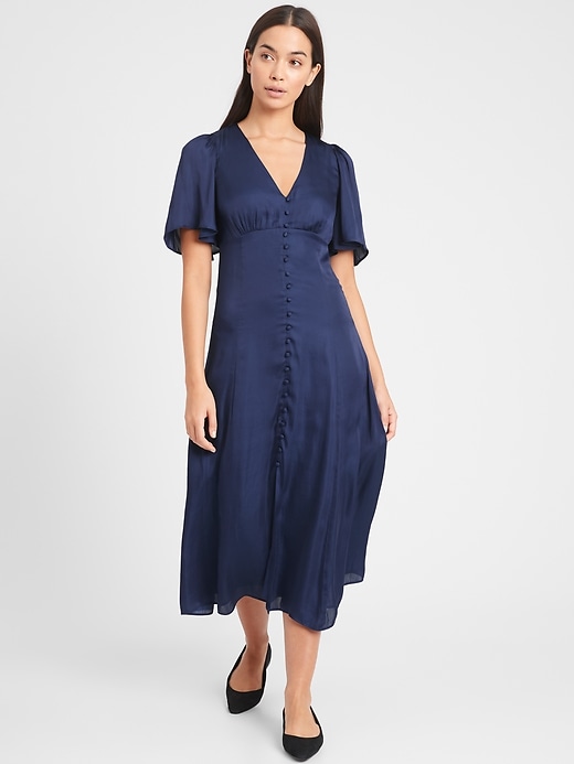 Banana republic ponte shop flutter sleeve dress