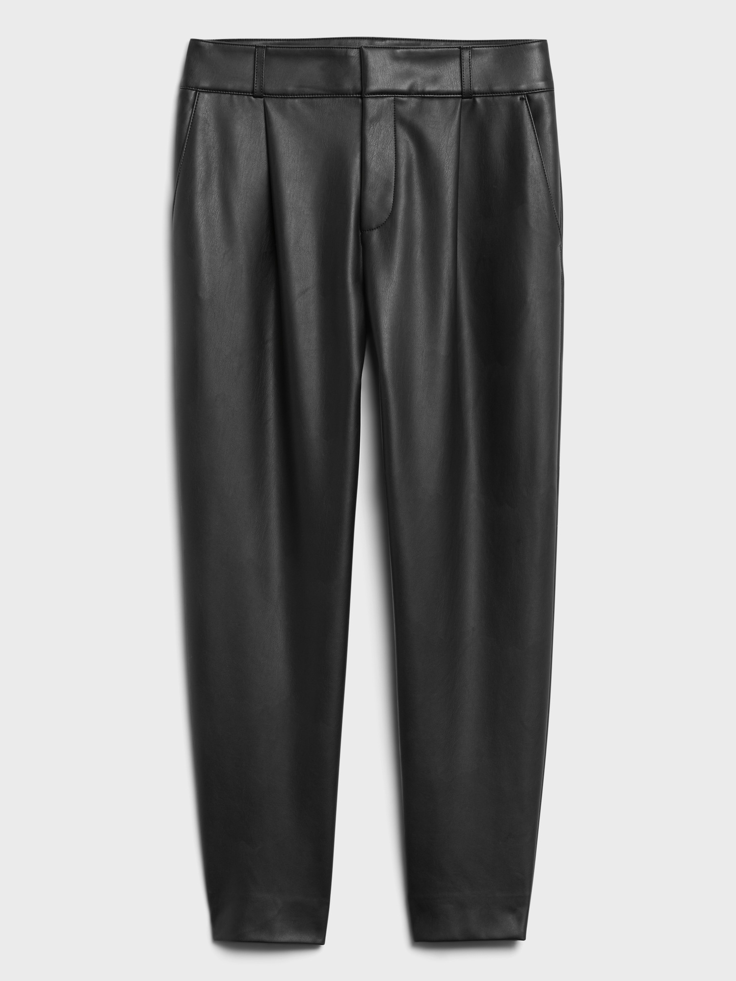 High-Rise Tapered Vegan Leather Pant 