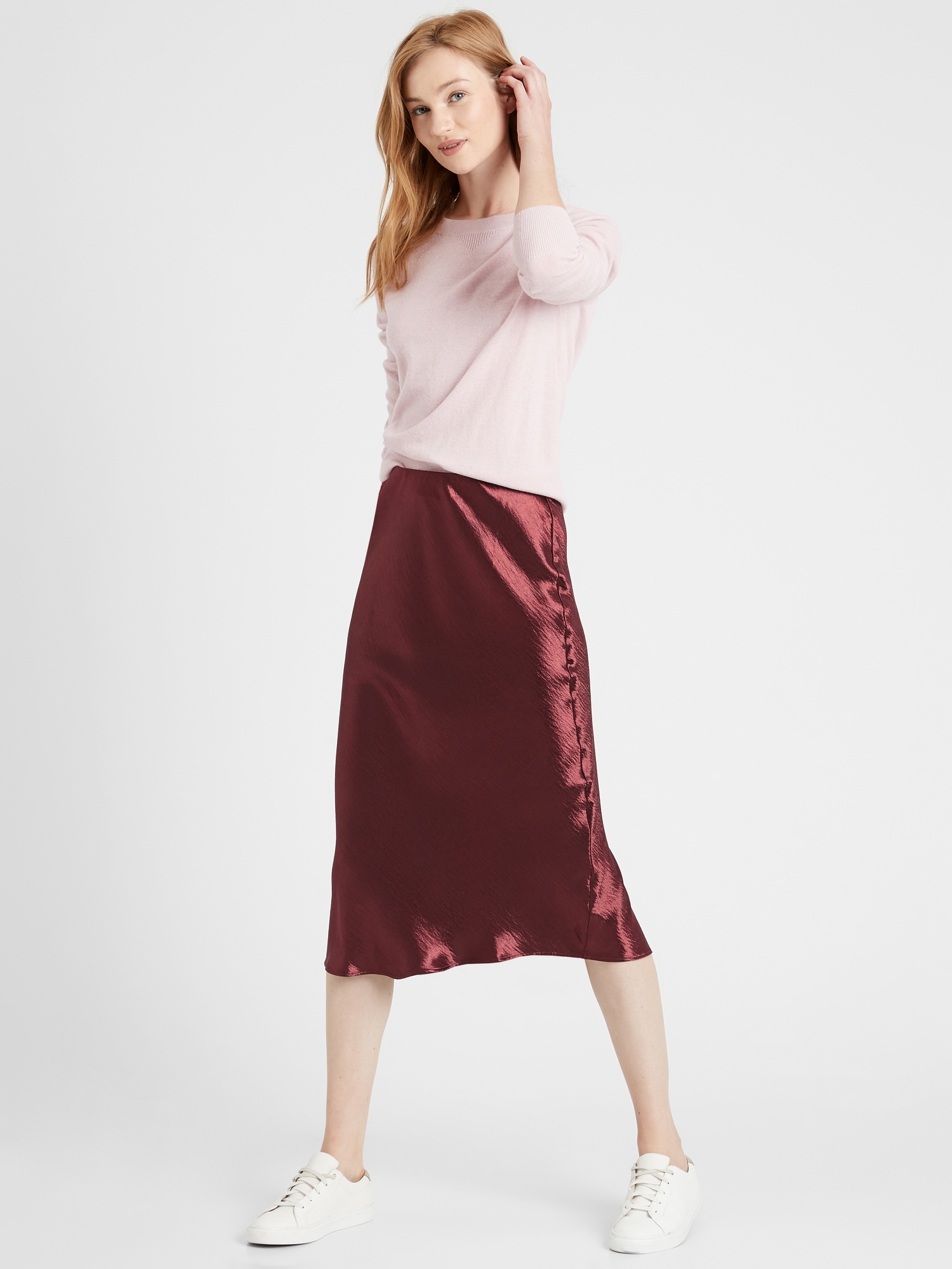 Bias-Cut Midi Slip Skirt