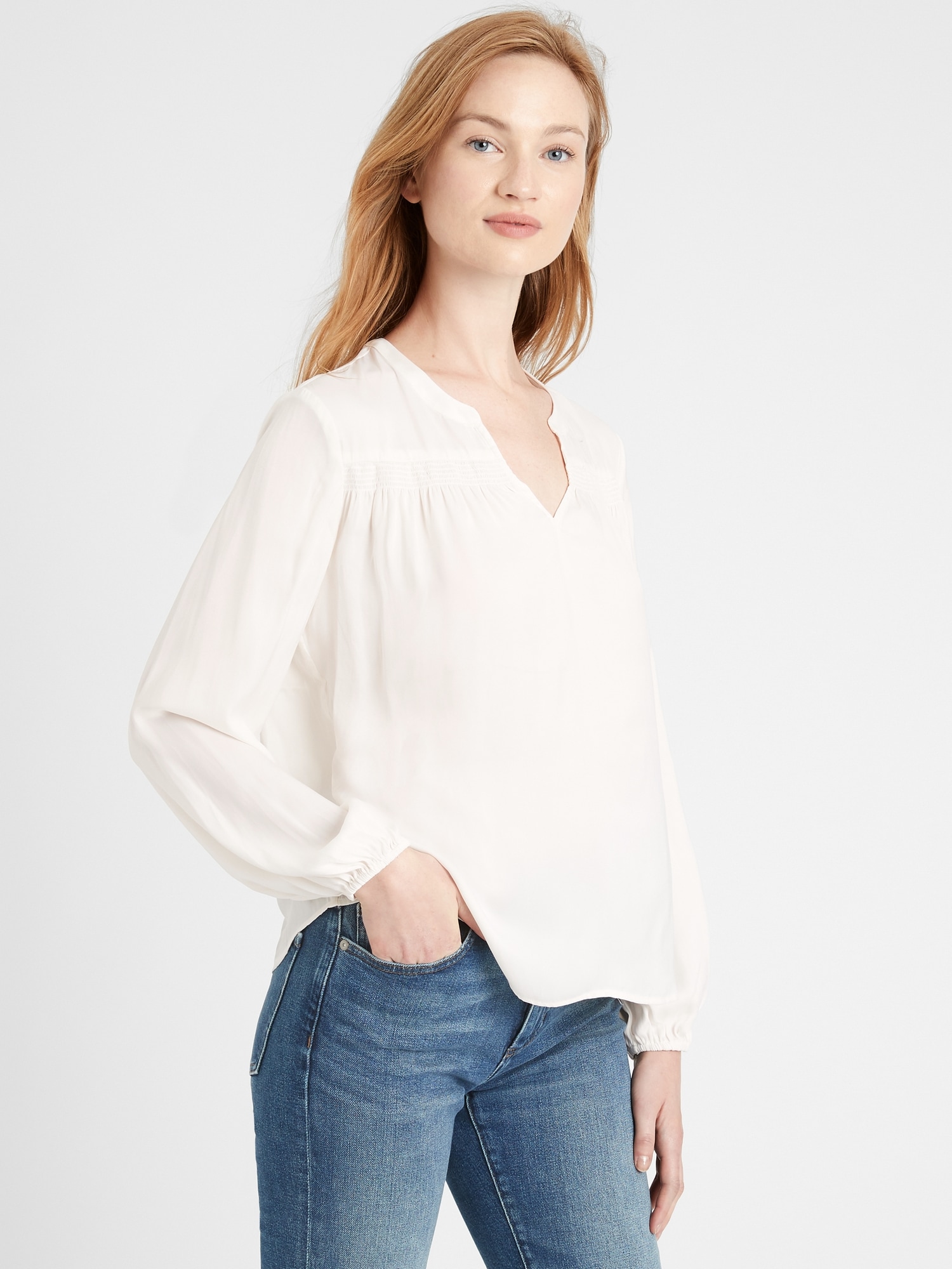 Smocked Top | Banana Republic