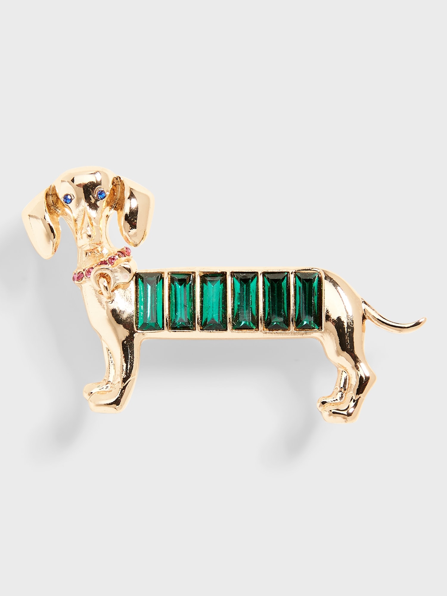 Emerald Dog Brooch