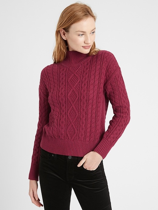Banana Republic - Cable-Knit Cropped Sweater