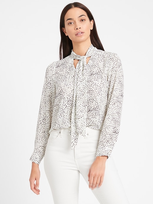 Tie-Neck Blouse | Banana Republic