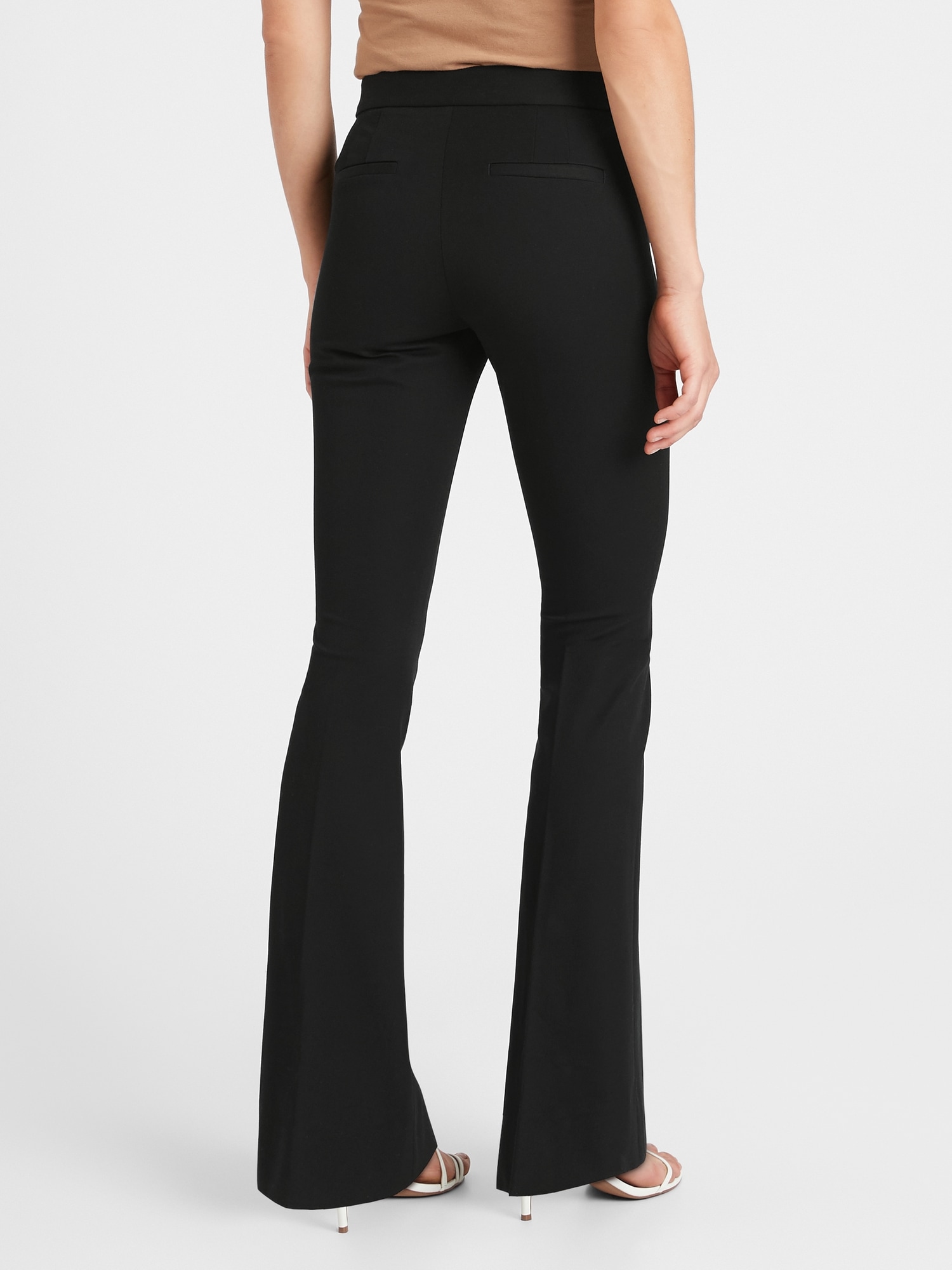 high rise flare trousers